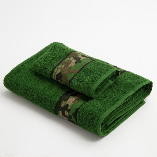 Полотенце махровое Love Life Милитари 70?130 см, цв. хаки, 100% хлопок, 360 г/м?