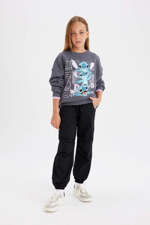 Хлопковые брюки с парашютом для девочек - Defacto фото 3