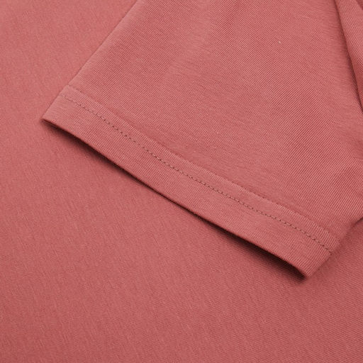 Футболка женская с вырезом MINAKU: Basic line, пыльная роза, размер 42