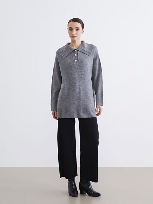 Polo Yaka Kad?n Triko Kazak