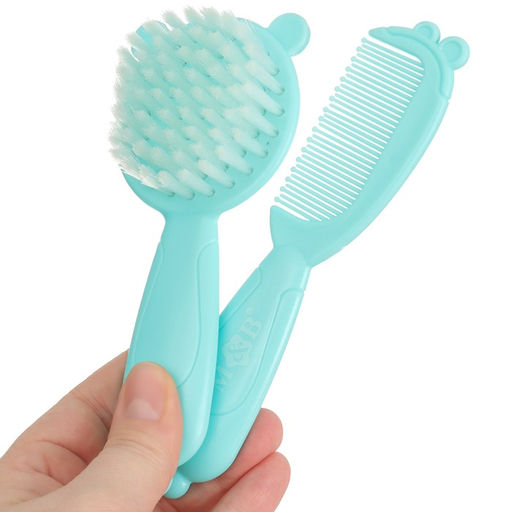 Расчёска детская, массажная щётка для волос в наборе «Мишка», бирюзовый