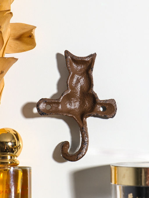 Крючок настенный «Котёнок», ключница декоративная, чугун, 7.2×1.8×10 см