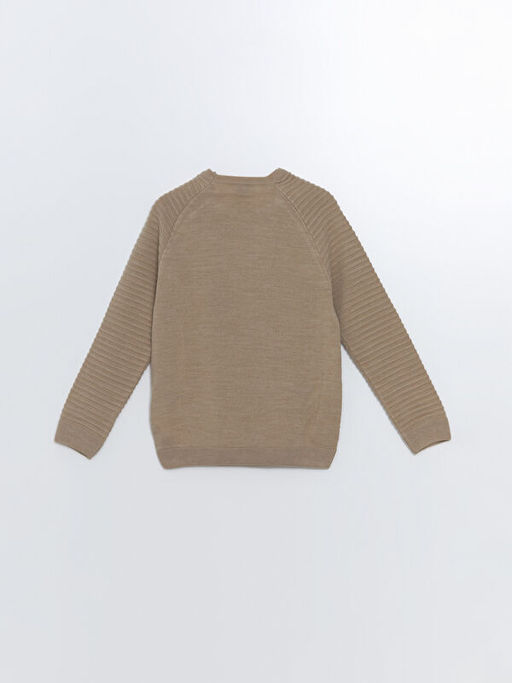 Bisiklet Yaka Dokulu Erkek ?ocuk Triko Kazak - Waikiki фото 3