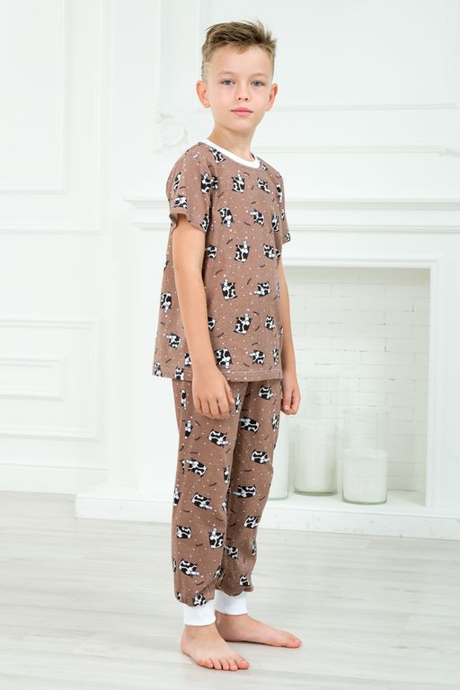 Пижама подростковая из футболки и брюк из кулирки Коровы - Амадэль фото 7
