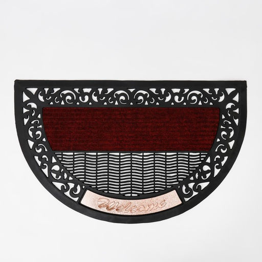 Коврик придверный Доляна Welcome, полукруглый, узор, 50×80 см, МИКС