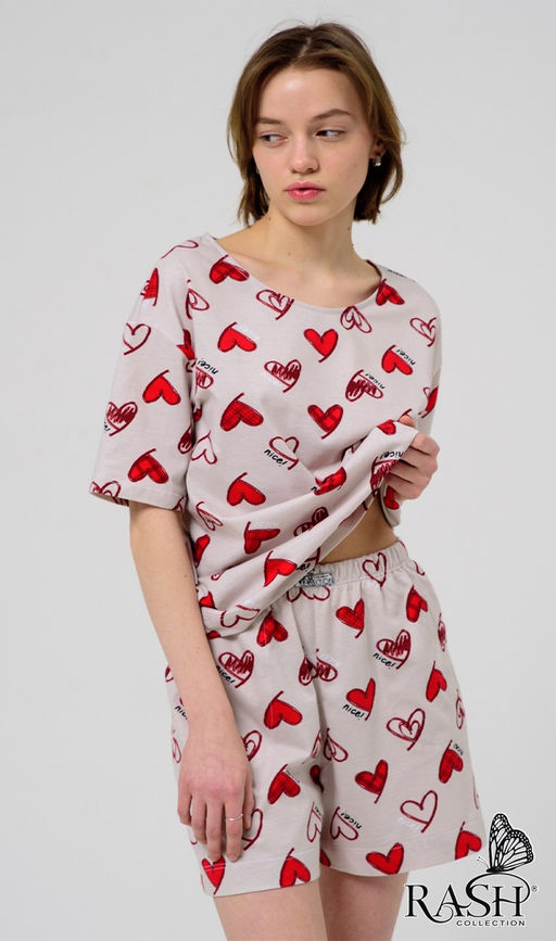 Пижама Валентинки бежевая Цвет:как на фото - Rash фото 2