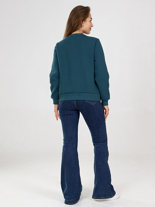 Свитшот женский из футера с начесом Петроль - Амавес-текстиль фото 8