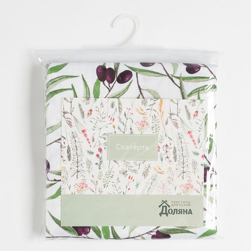 Скатерть Доляна Olives 149×180 см, 100% хлопок, рогожка 164 г/м²