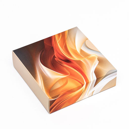 Цена за 5 шт. Коробка под 9 конфет с обечайкой Кофе с молоком, 13,7 х 13,7 х 3,5 - UPAK LAND фото 6