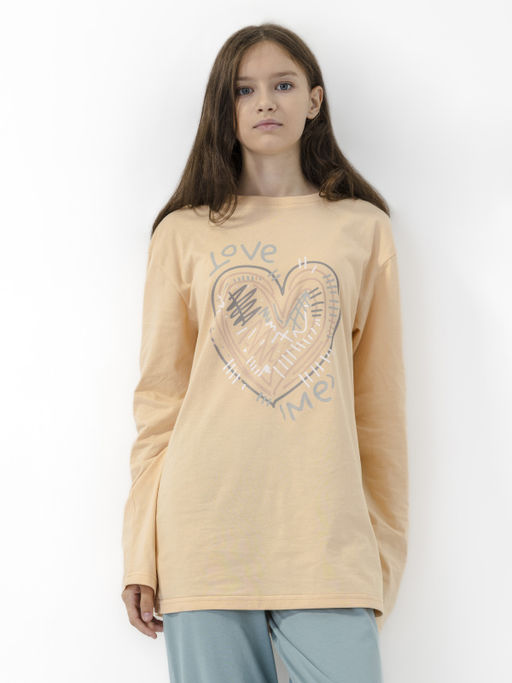 CHILLEASY 170013C-19 Пижама для девочки (футболка с длинным рукавом, брюки), Полынь