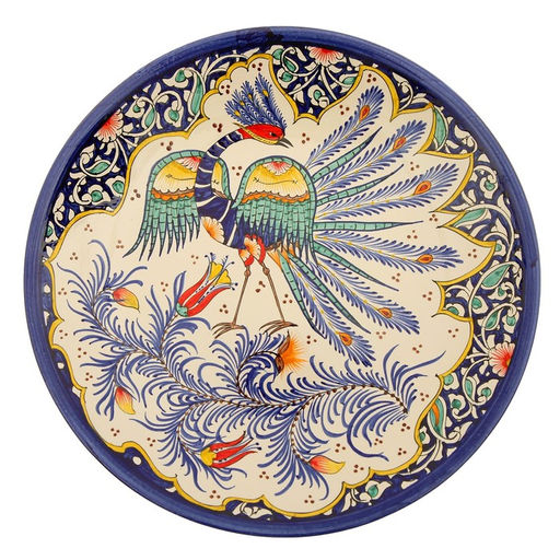 Ляган узбекский Риштанская Керамика «Жар-птица», d=41 см, МИКС