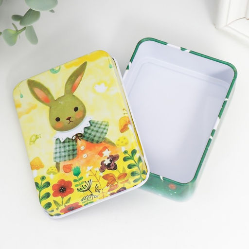 Цена за 3 шт. Шкатулка для украшений Зайка, прямоугольная, металл, 2.7?9?6.5 см