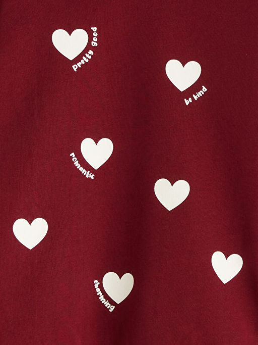Bisiklet Yaka Bask?l? K?z Bebek Sweatshirt 2li