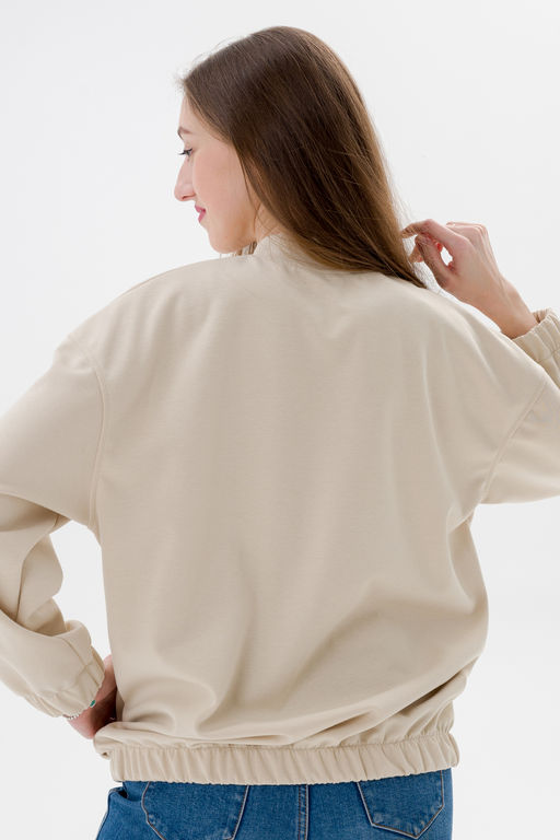 Бомбер из коттон фита песочный макси - Амадэль фото 20