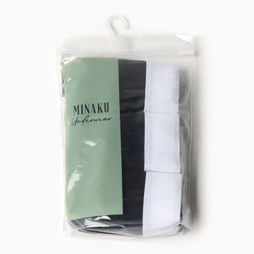 Набор трусов слипы MINAKU рубчик размер 48-50, цвет чёрный, 3 шт.