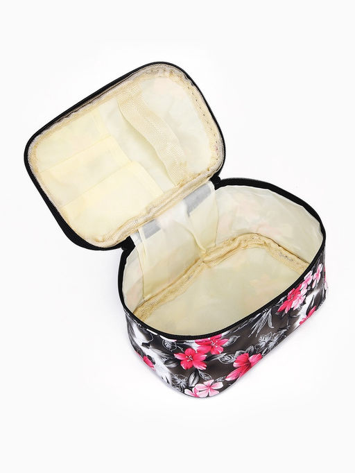 Косметичка на молнии, с ручкой, чёрная - Simaland фото 3