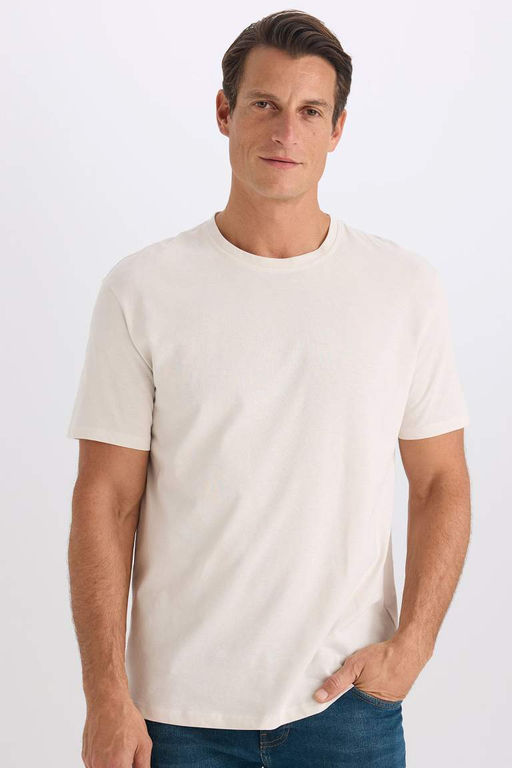 New Regular Fit Bisiklet Yaka Basic Duz K?sa Kollu Tisort - Defacto фото 2