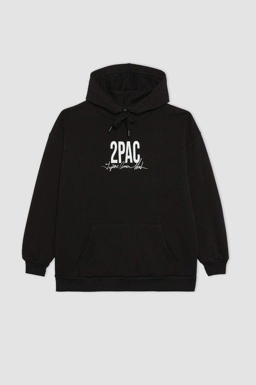 Толстовка оверсайз с капюшоном Cool Tupac Shakur - Defacto фото 6