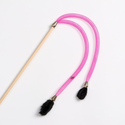 Дразнилка - удочка Норка на трубочке на деревянной палочке, микс цветов - Пижон фото 2