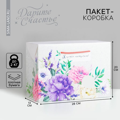 Пакет—коробка, подарочная упаковка, «Хорошего настроения», 28×20×13 см