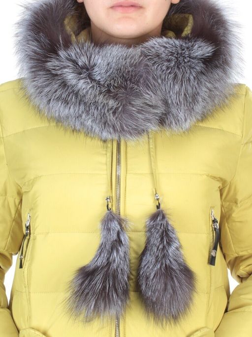 91577 YELLOW Пальто зимнее женское (200 гр. холлофайбера) - Fashion фото 10
