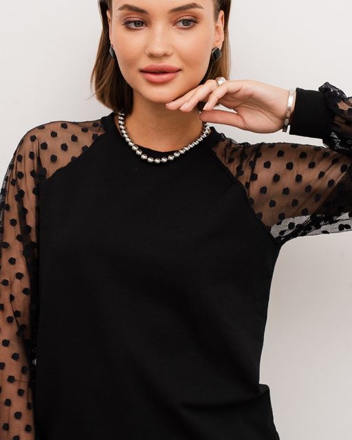 Свитшот с кружевным рукавом реглан 71.6.20 - Elena sorti фото 4