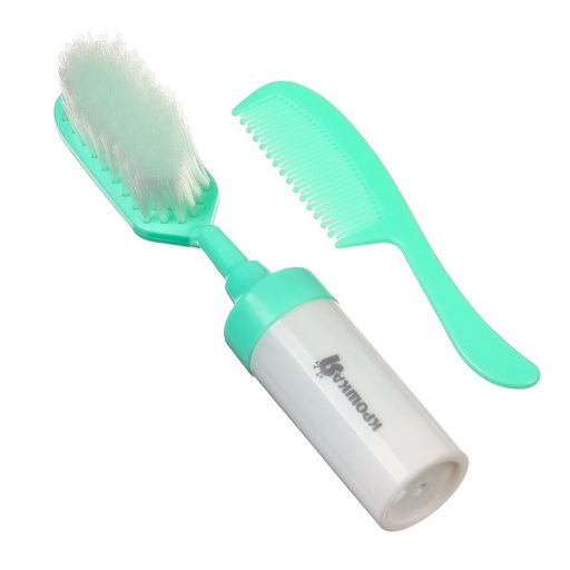 Расчёска детская, щётка для волос в наборе с погремушкой Крошка Я «Малыш», 2 шт., бирюзовый, МИКС