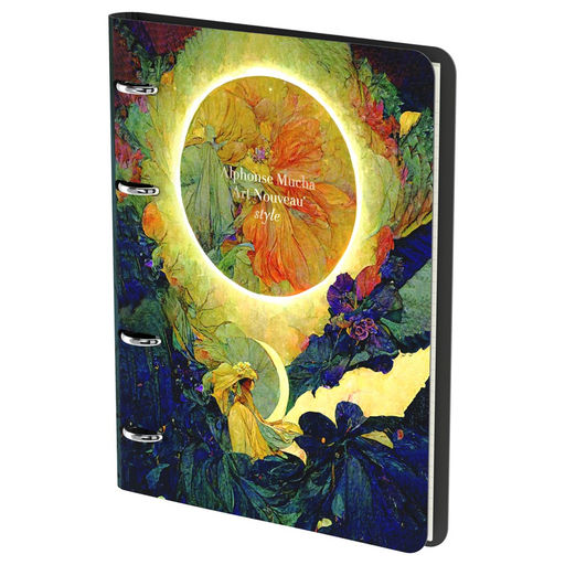 Тетрадь 80л. на кольцах "Art style", сменный блок (Nr4A5_56556, "Greenwich Line") ЛАЙТ, кожзам, тонир. блок