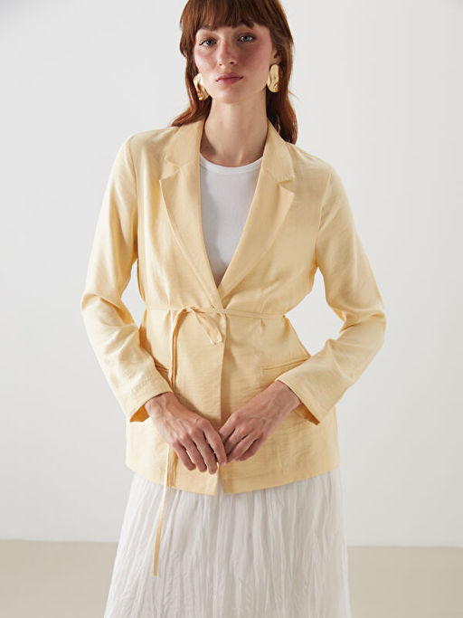 Modal Kar???ml? Kad?n Blazer Ceket