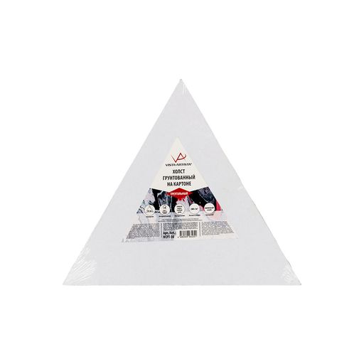 Холст грунтованный на картоне VISTA-ARTISTA VCPT-30 треугольный 100% хлопок 30 х 26 см 280 г/кв.м среднезернистый