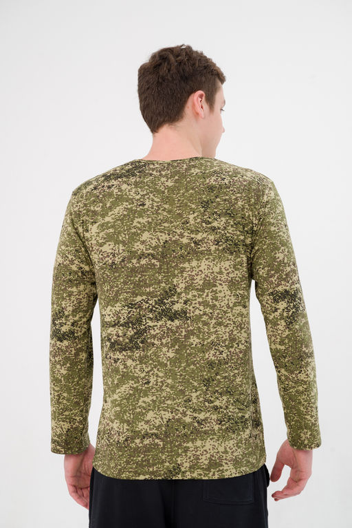 Футболка мужская длинный рукав из кулирки цифра светло-зеленый - Амадэль фото 7