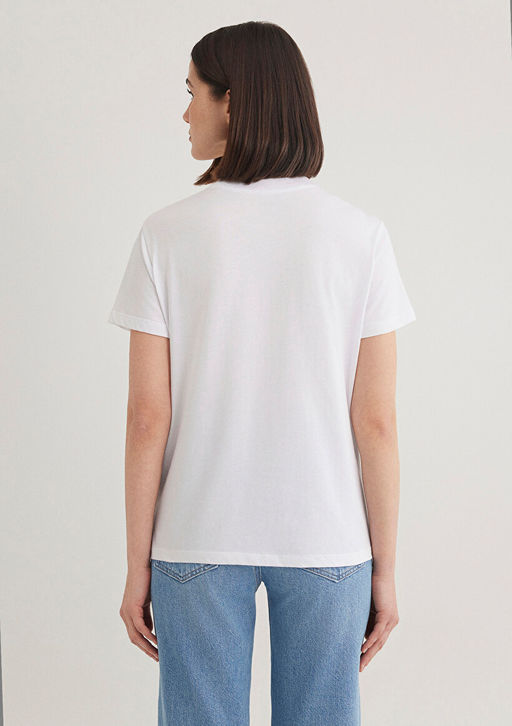 Mavi Bask?l? Beyaz Tisort  фото 4