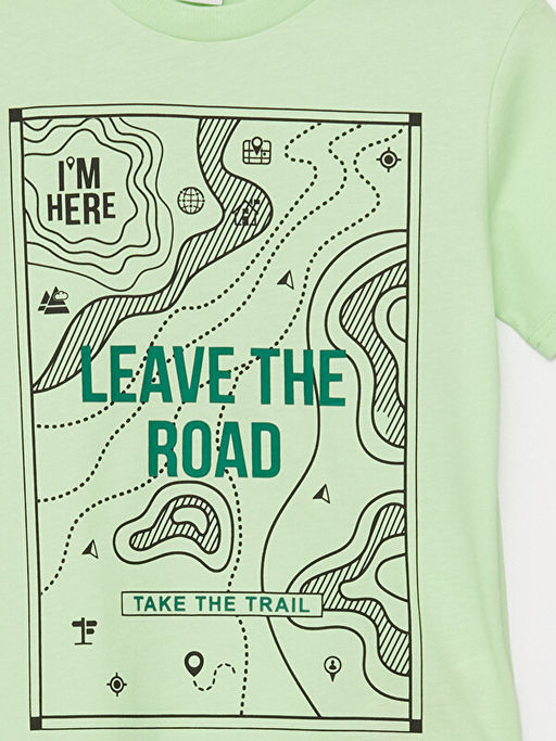 Bisiklet Yaka Bask?l? K?sa Kollu Erkek ?ocuk Ti??rt - Waikiki фото 3