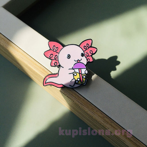 Брошь-значок Axolotl with cocktail - Купи слона фото 2