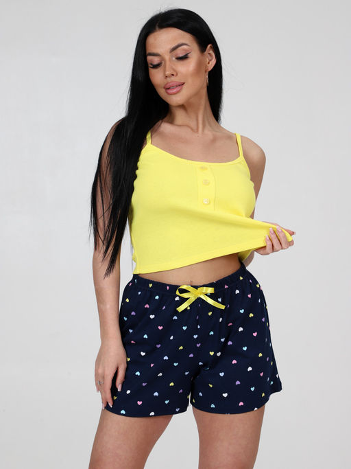 928 ПИЖАМА (шорты) (Жёлтый/синий) - А-дина фото 4