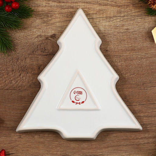 Блюдо новогоднее «Ёлочные игрушки», 23×22×2 см, ручная работа