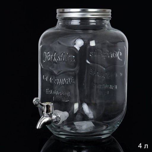 Банка с краном 4 л для напитков 25 см x15 см / ESH698 /уп 12/ Лимонадник - Галеонтрейд фото 2