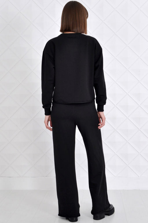 Арт. 2352 Костюм с брюками женский 42-50 (5 шт) Цвет:верх-черный,низ-черный - Калинка фото 14