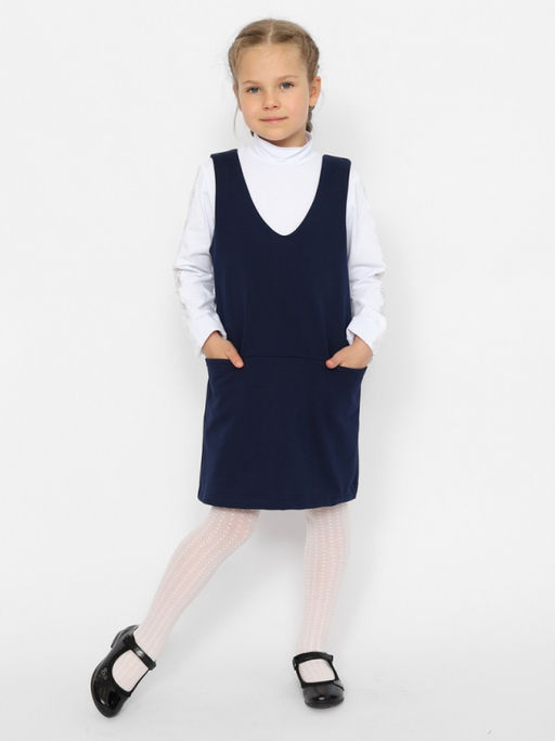 CRB wear/CWJG 63611-41 Сарафан для девочки,темно-синий/Ex.Cherubino  фото 2