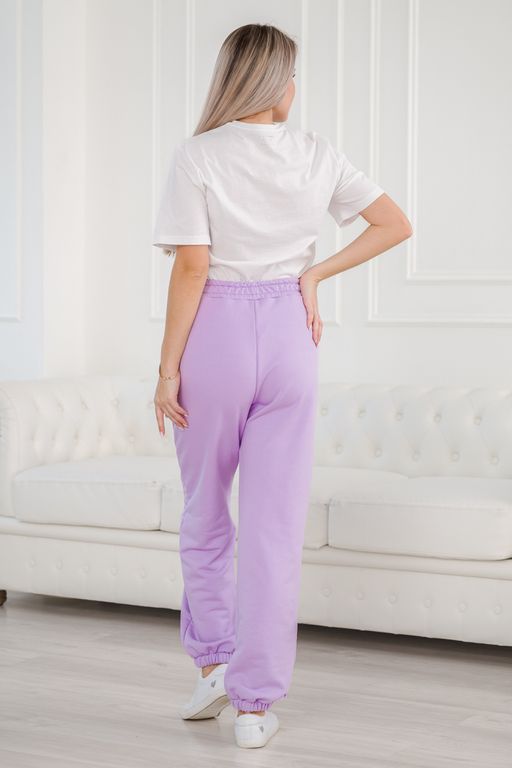 Брюки женские из футера петля Прогулка лила - Амадэль фото 15