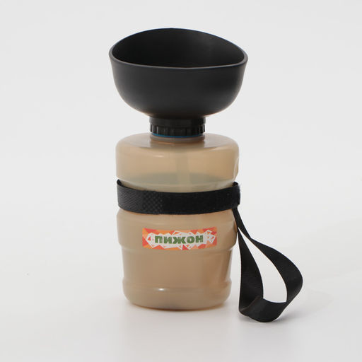 Поилка прогулочная с силиконовой чашей, 520 мл, 15 х 7 х 7, серая - Пижон фото 2