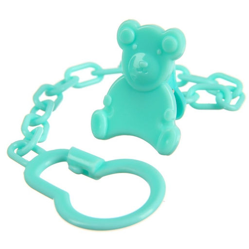 Пустышка классическая, с колпачком и держателем, в контейнере, от 0 мес., цвет бирюзовый