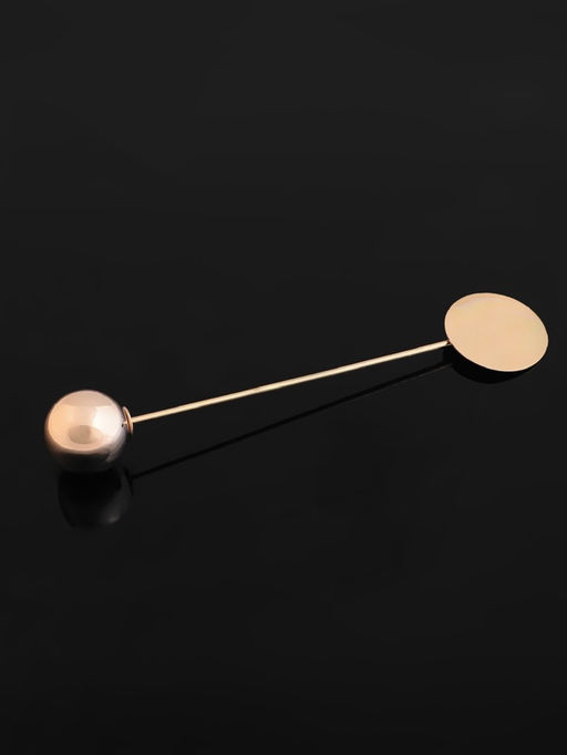 Основа Брошь-игла с шариком d=1.2 см (набор 5 шт.), L=7 см, площадка 1.5 см, цвет золото