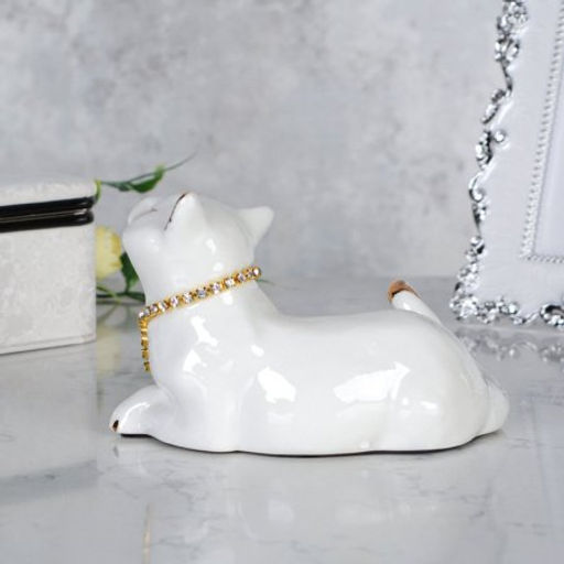 Статуэтка Кошка белая 6х10х7 см / B3009-4 /уп 96/ - ГалеонТрейд фото 2