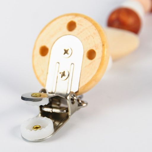 Держатель для соски - пустышки силиконовый Baby of nature, цвет бежевый/коричневый - Крошка я фото 4