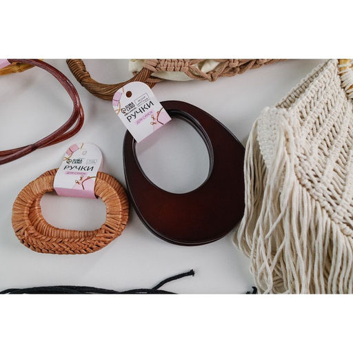 Ручки для сумки деревянные, d = 18 14,5 / 9 10,5 см, 2 шт, цвет коричневый - Арт узор фото 5