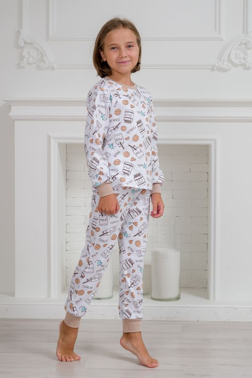 Пижама детская из интерлока Потешка молоко бежевый - Амадэль фото 4