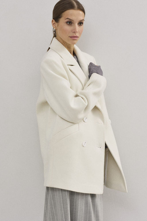 Пальто DAVA 7005 молочный фото 3