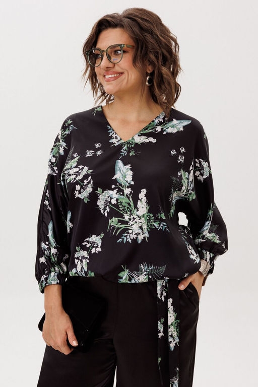 Блуза ANELLI 1662 цветы ночного сада  фото 5
