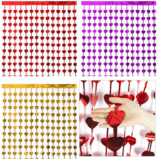 Украшение интерьерное-занавес "Сердца" 100*200 см, в пакете